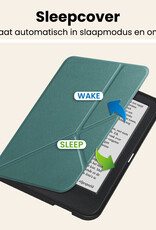 Nomfy Nomfy Kobo Clara 2E Hoesje Trifold Met Screenprotector - Donkergroen