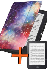 Nomfy Nomfy Kobo Clara 2E Hoesje Trifold Met Screenprotector - Galaxy