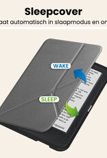 Nomfy Nomfy Kobo Clara 2E Hoesje Trifold Met Screenprotector - Grijs