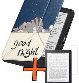 Nomfy Nomfy Kobo Clara 2E Hoesje Trifold Met Screenprotector - Kat