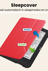 Nomfy Nomfy Kobo Clara 2E Hoesje Trifold Met Screenprotector - Rood