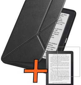 Nomfy Nomfy Kobo Clara 2E Hoesje Trifold Met Screenprotector - Zwart
