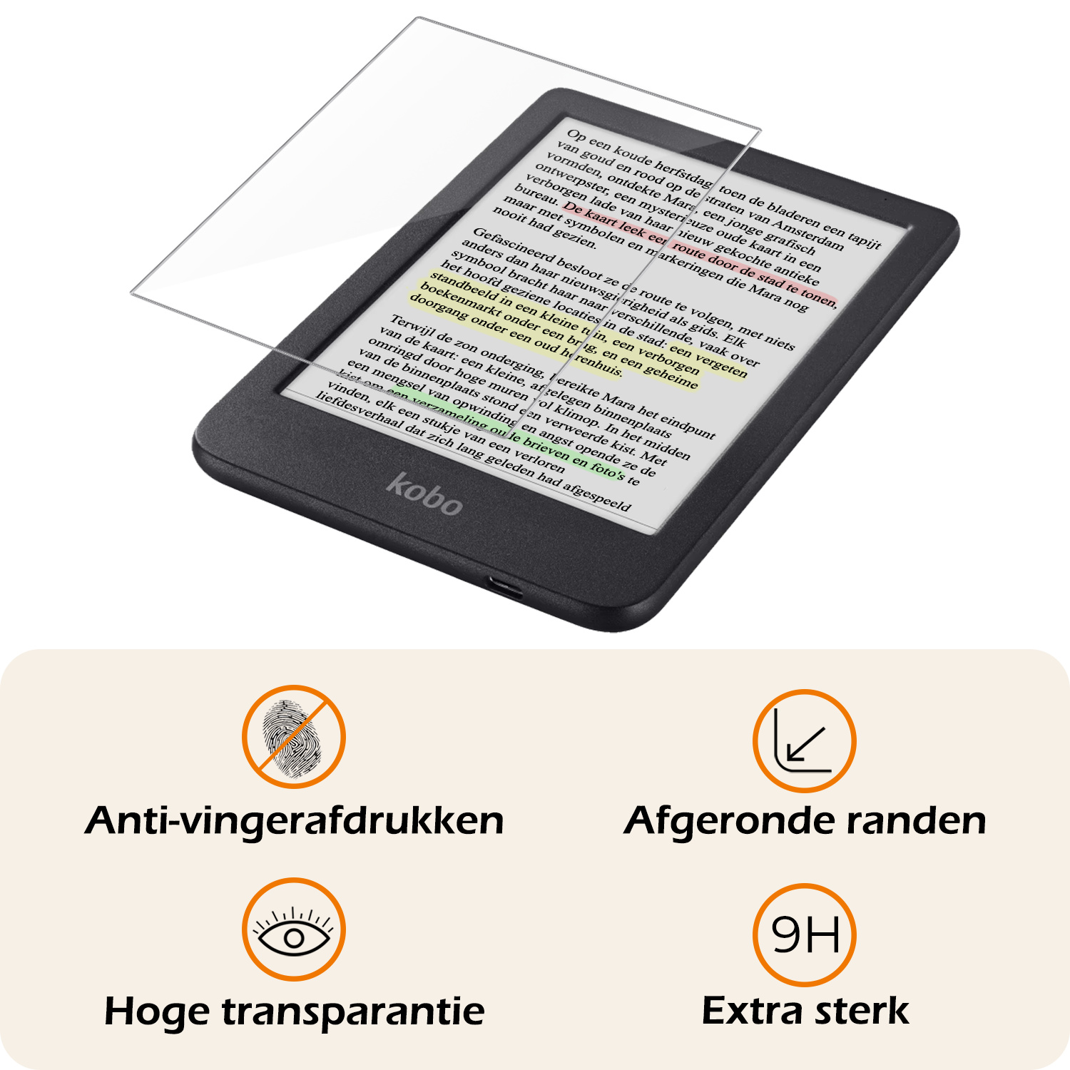 Nomfy Nomfy Kobo Clara 2E Hoesje Trifold Met Screenprotector - Zwart