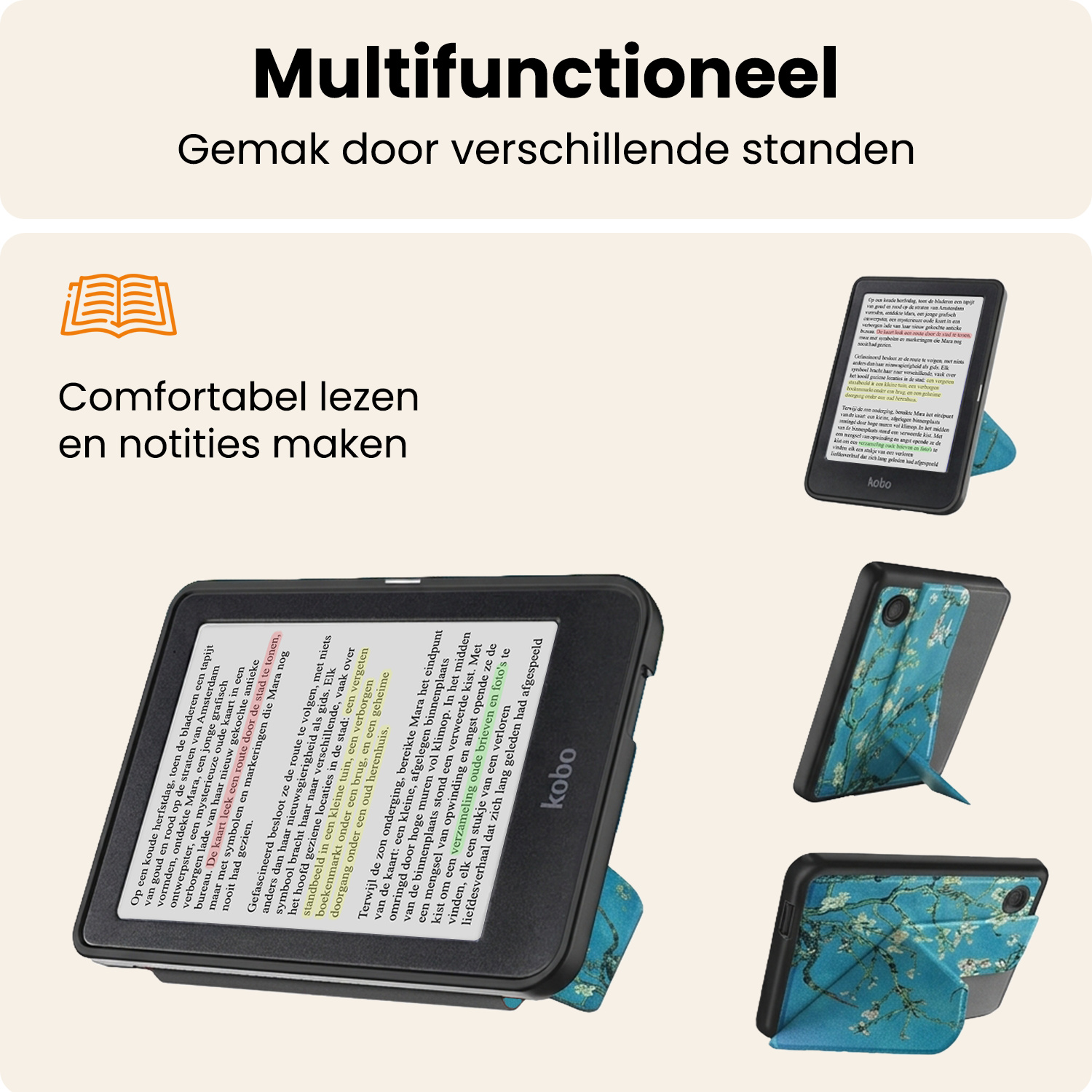 Nomfy Nomfy Kobo Clara Colour Hoesje Trifold - Bloesem