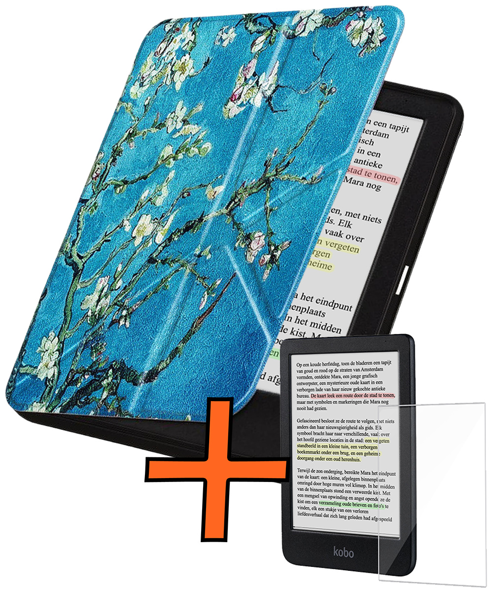 Nomfy Nomfy Kobo Clara Colour Hoesje Trifold Met Screenprotector - Bloesem