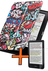 Nomfy Nomfy Kobo Clara Colour Hoesje Trifold Met Screenprotector - Graffity