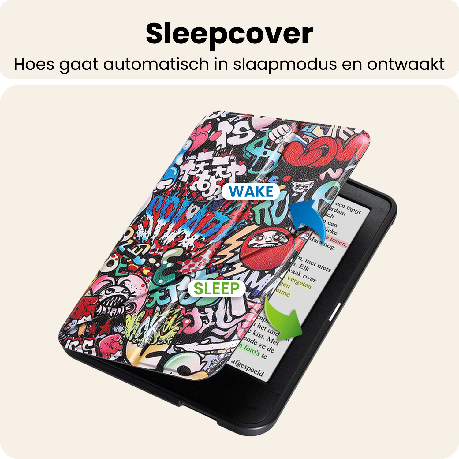 Nomfy Nomfy Kobo Clara Colour Hoesje Trifold Met Screenprotector - Graffity