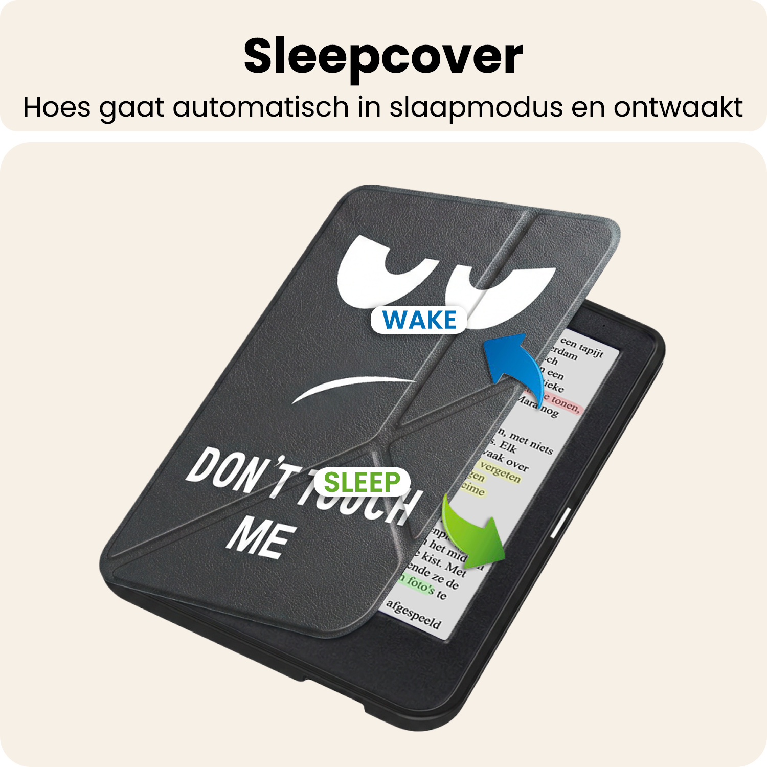Nomfy Nomfy Kobo Clara Colour Hoesje Trifold Met Screenprotector - Don't Touch Me