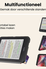 Nomfy Nomfy Kobo Clara BW Hoesje Trifold Met Screenprotector - Galaxy