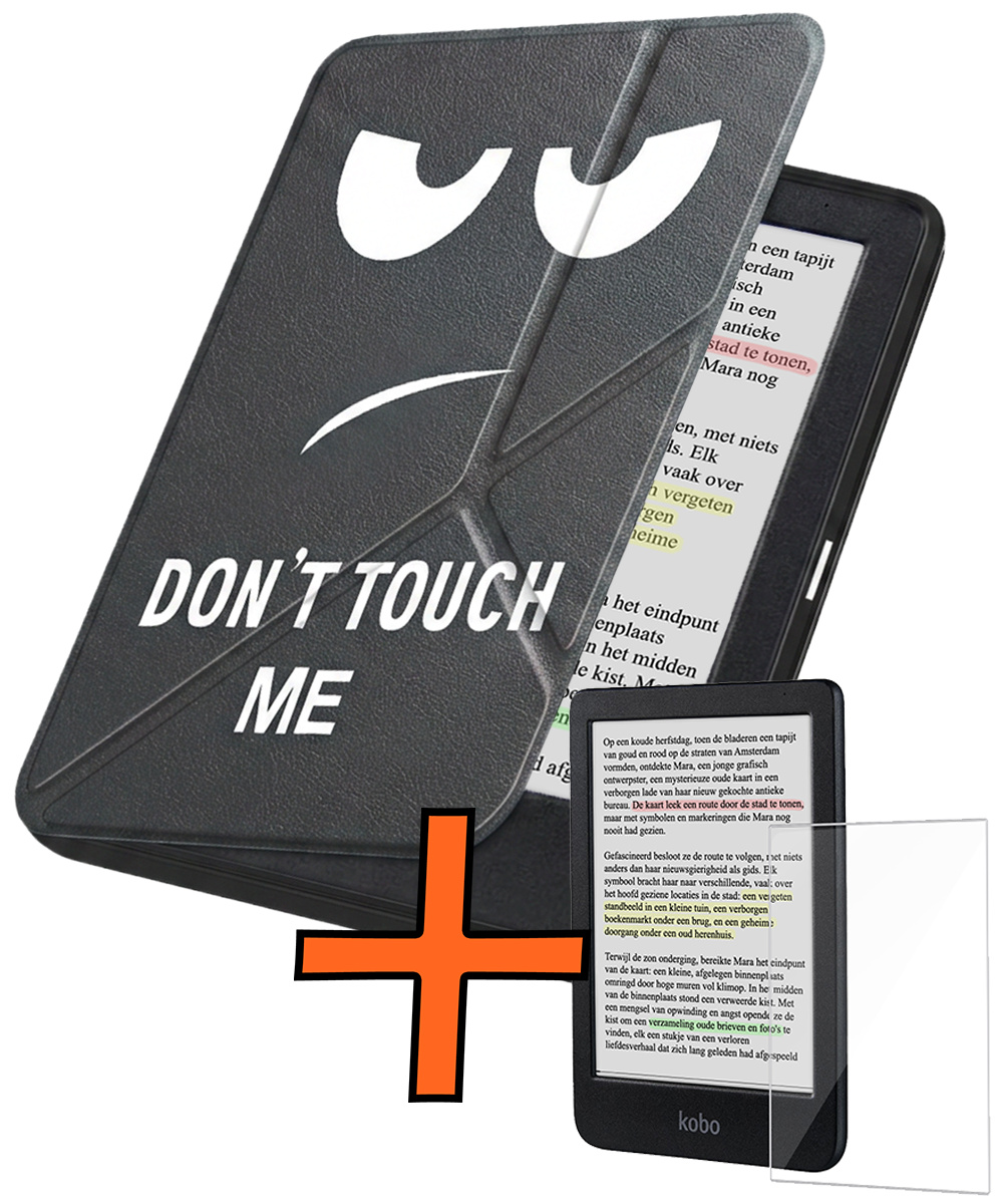 Nomfy Nomfy Kobo Clara BW Hoesje Trifold Met Screenprotector - Don't Touch Me
