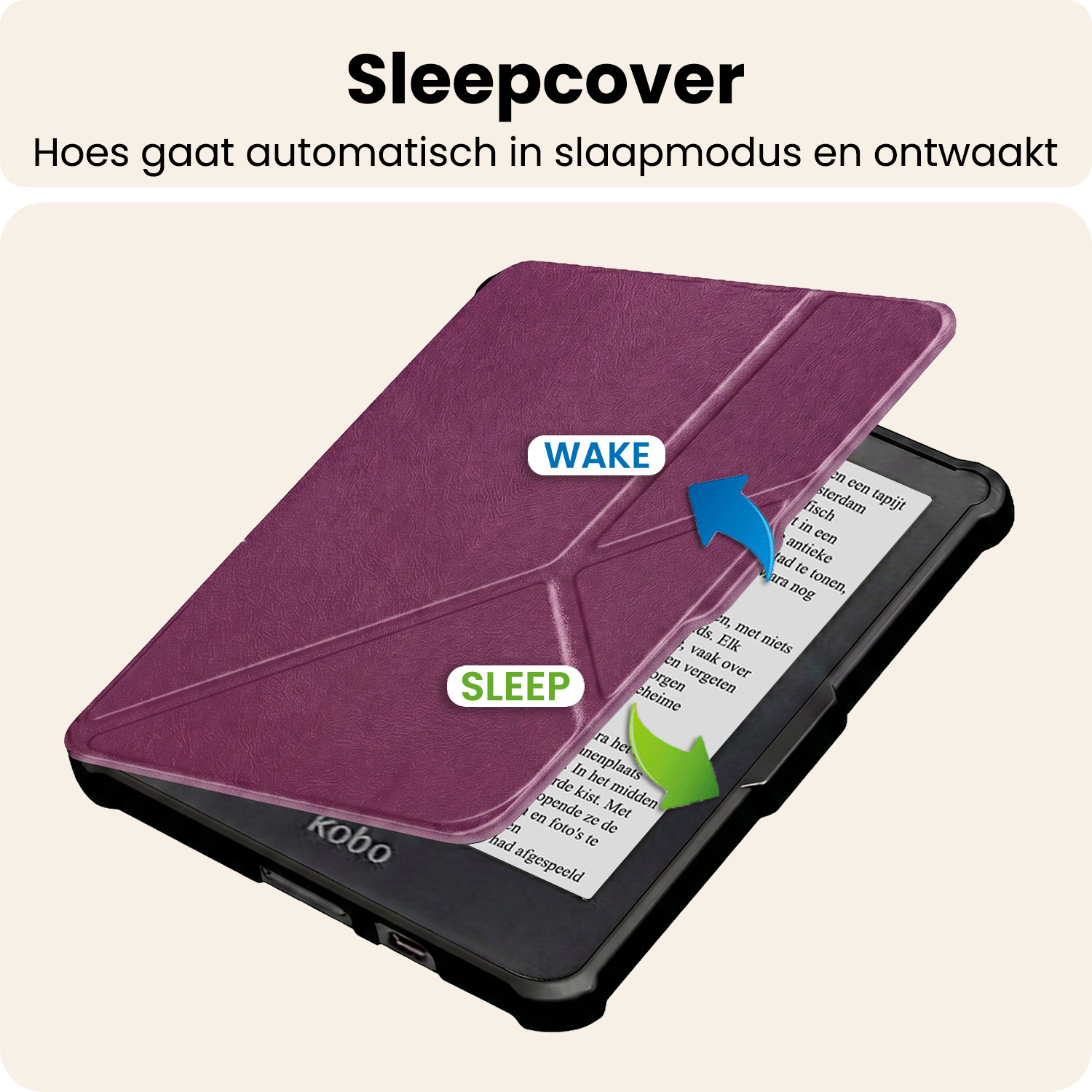 Nomfy Nomfy Kobo Clara HD Hoesje Trifold - Paars