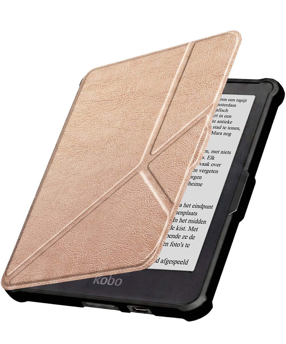 Nomfy Nomfy Kobo Clara HD Hoesje Trifold - Rosé Goud