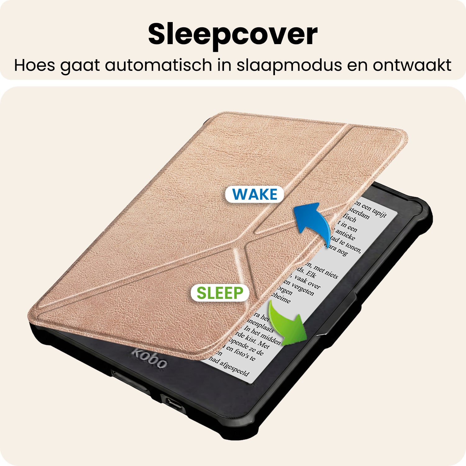 Nomfy Nomfy Kobo Clara HD Hoesje Trifold - Rosé Goud