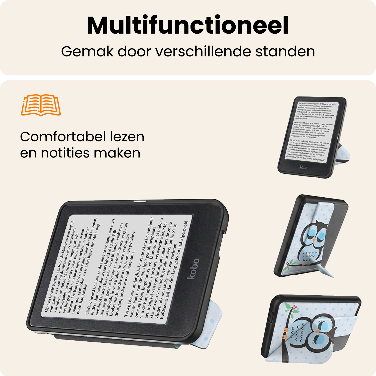 Nomfy Nomfy Kobo Clara HD Hoesje Trifold - Uil