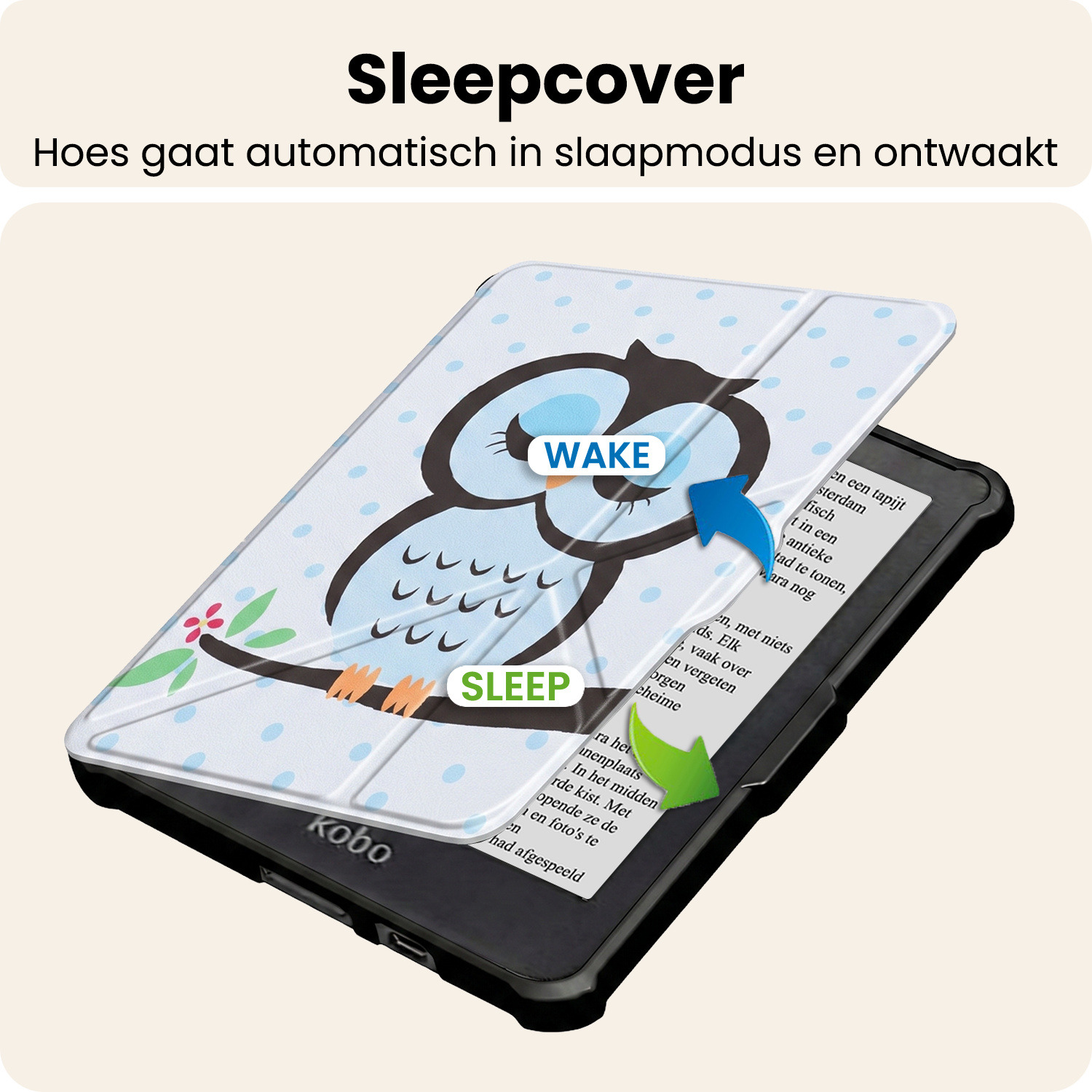 Nomfy Nomfy Kobo Clara HD Hoesje Trifold - Uil