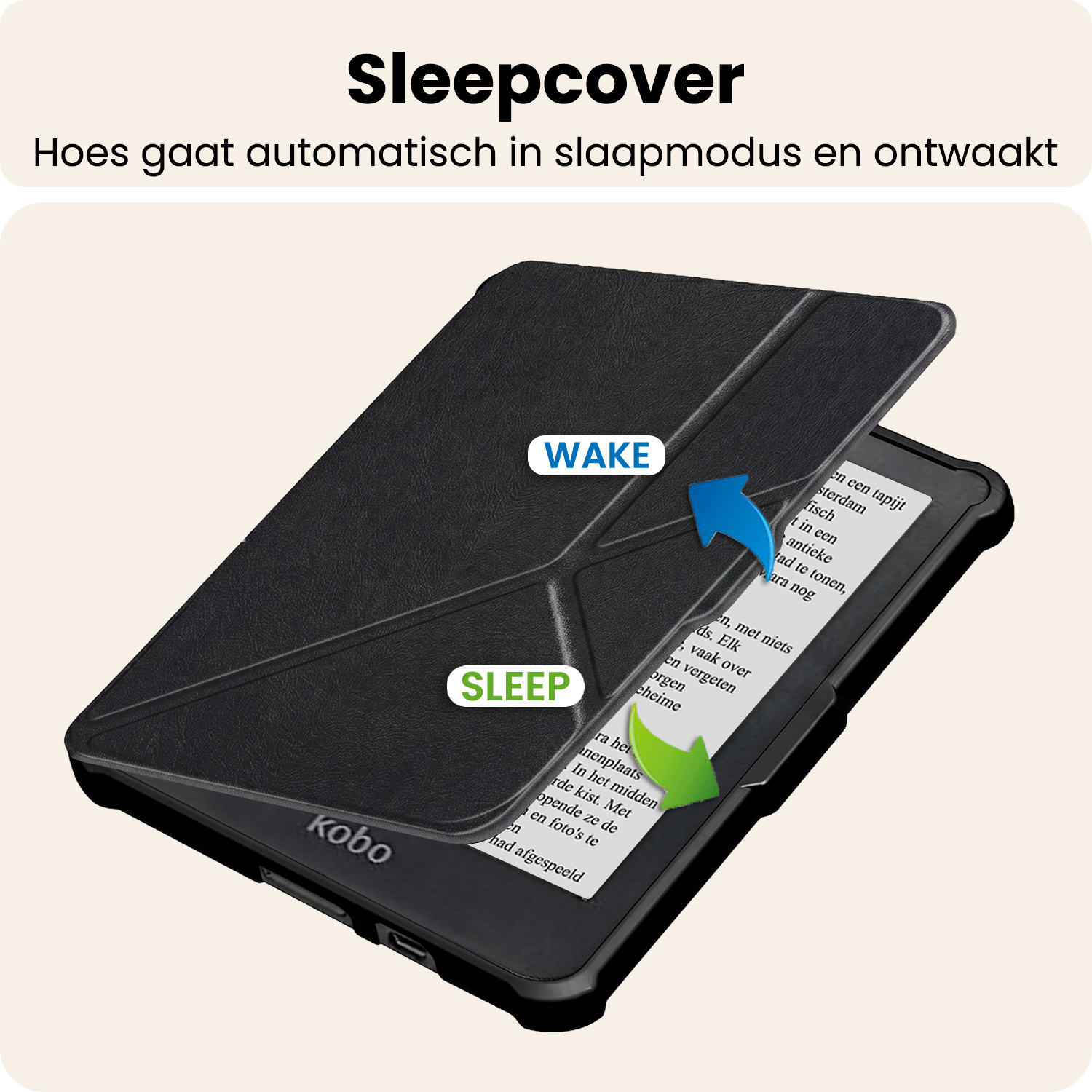 Nomfy Nomfy Kobo Clara HD Hoesje Trifold - Zwart