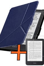 Nomfy Nomfy Kobo Clara HD Hoesje Trifold Met Screenprotector - Donkerblauw