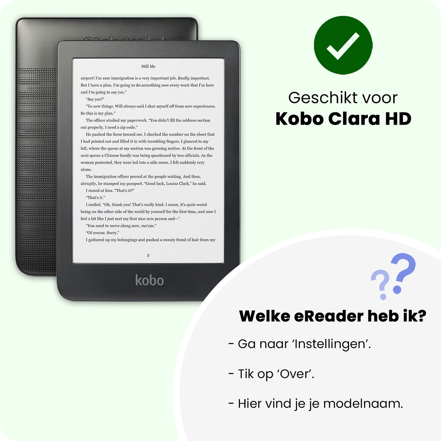 Nomfy Nomfy Kobo Clara HD Hoesje Trifold Met Screenprotector - Donkerblauw