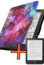 Nomfy Nomfy Kobo Clara HD Hoesje Trifold Met Screenprotector - Galaxy