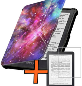 Nomfy Nomfy Kobo Clara HD Hoesje Trifold Met Screenprotector - Galaxy