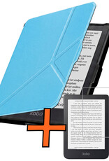 Nomfy Nomfy Kobo Clara HD Hoesje Trifold Met Screenprotector - Licht Blauw