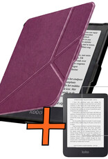 Nomfy Nomfy Kobo Clara HD Hoesje Trifold Met Screenprotector - Paars