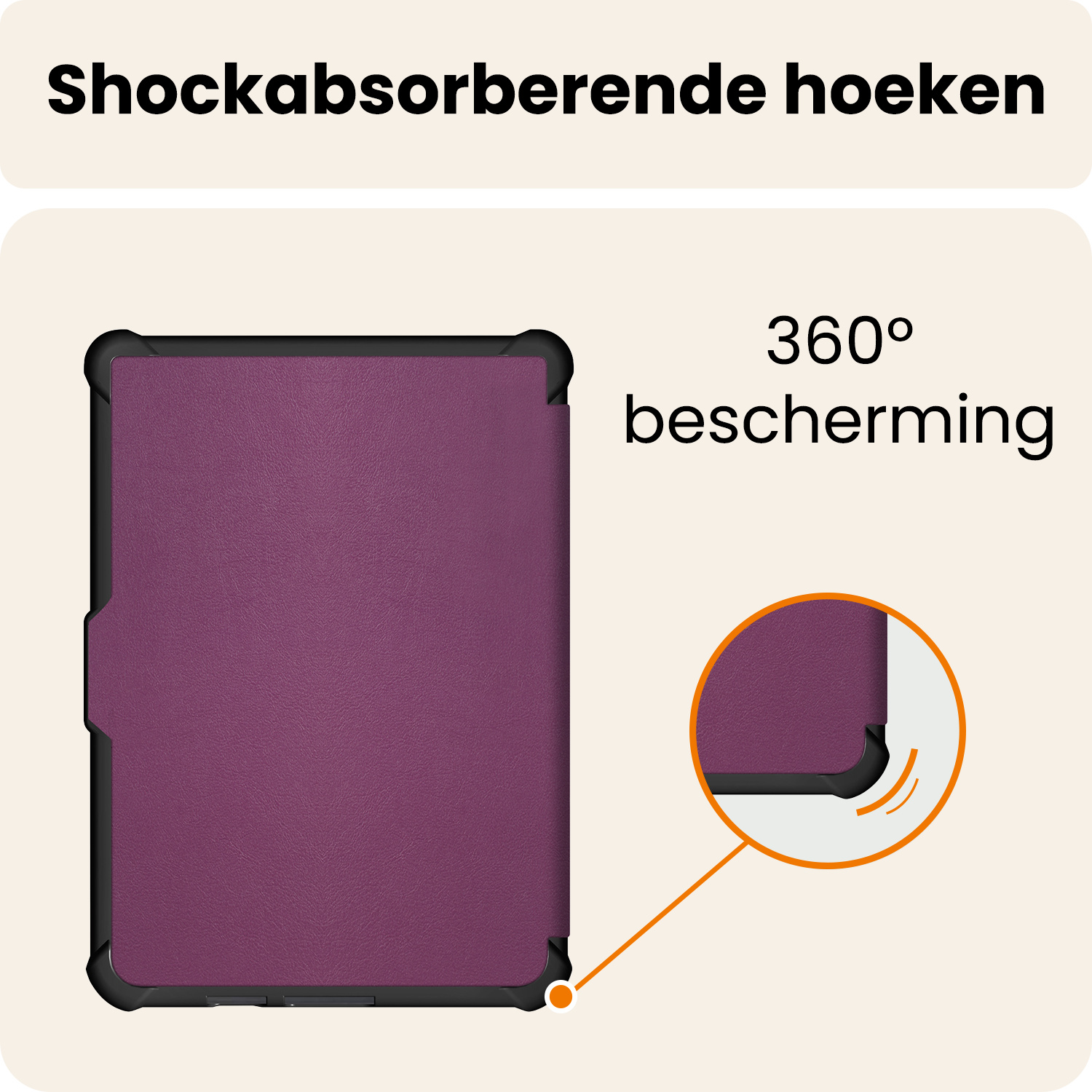 Nomfy Nomfy Kobo Clara HD Hoesje Trifold Met Screenprotector - Paars