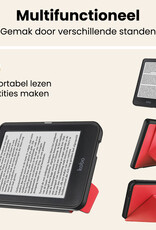 Nomfy Nomfy Kobo Clara HD Hoesje Trifold Met Screenprotector - Rood