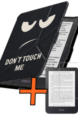 Nomfy Nomfy Kobo Clara HD Hoesje Trifold Met Screenprotector - Don't Touch Me