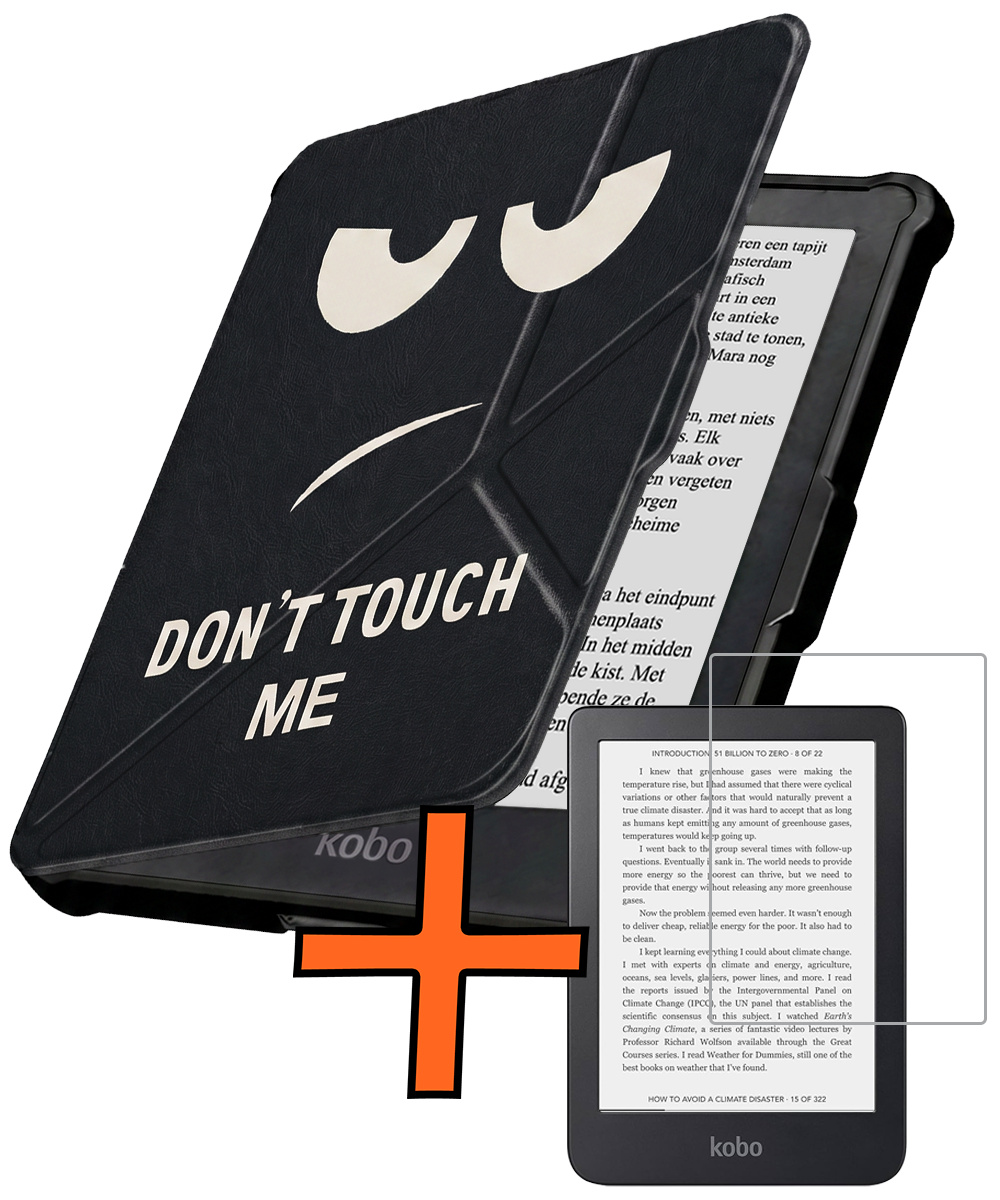 Nomfy Nomfy Kobo Clara HD Hoesje Trifold Met Screenprotector - Don't Touch Me