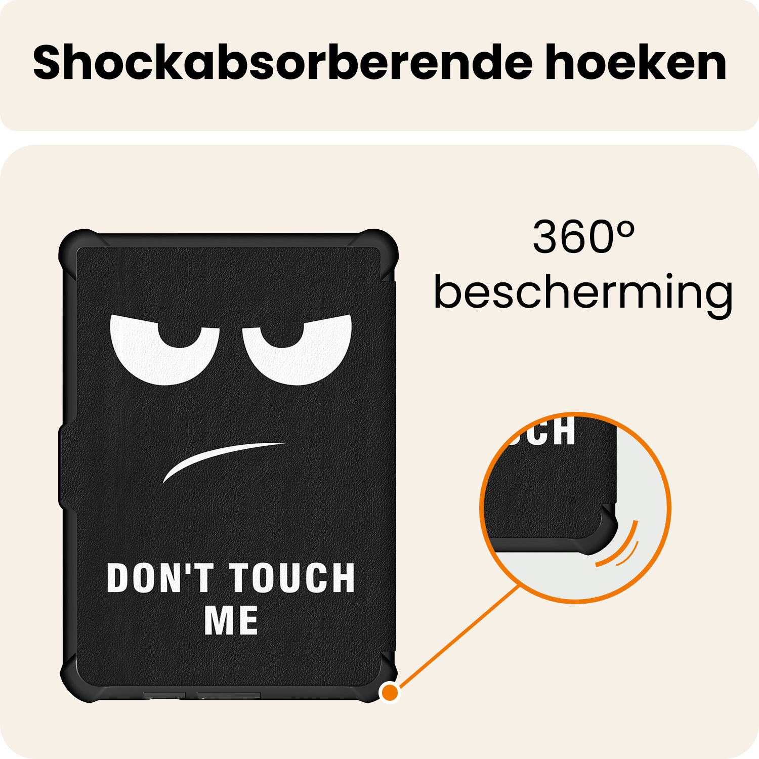 Nomfy Nomfy Kobo Clara HD Hoesje Trifold Met Screenprotector - Don't Touch Me