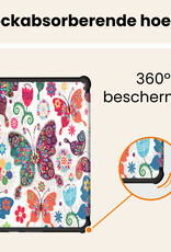 Nomfy Nomfy Kobo Clara HD Hoesje Trifold Met Screenprotector - Vlinders