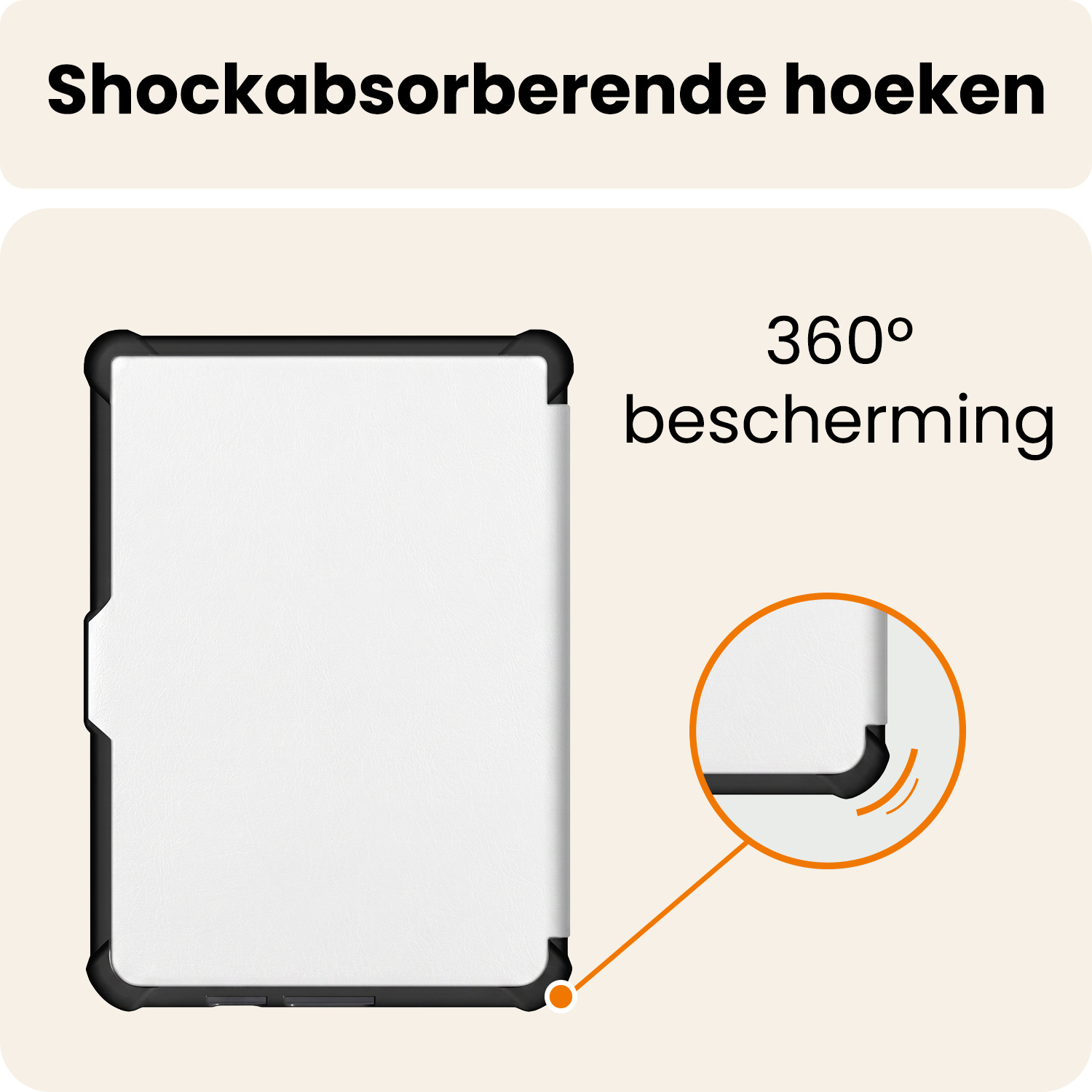 Nomfy Nomfy Kobo Clara HD Hoesje Trifold Met Screenprotector - Wit