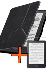 Nomfy Nomfy Kobo Clara HD Hoesje Trifold Met Screenprotector - Zwart