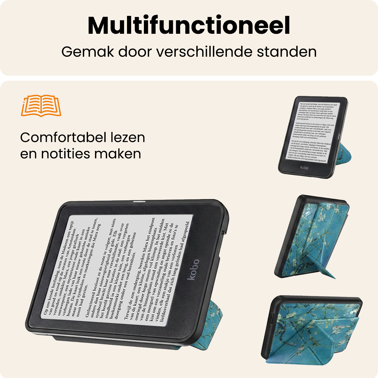 Nomfy Nomfy Kobo Nia Hoesje Trifold - Bloesem