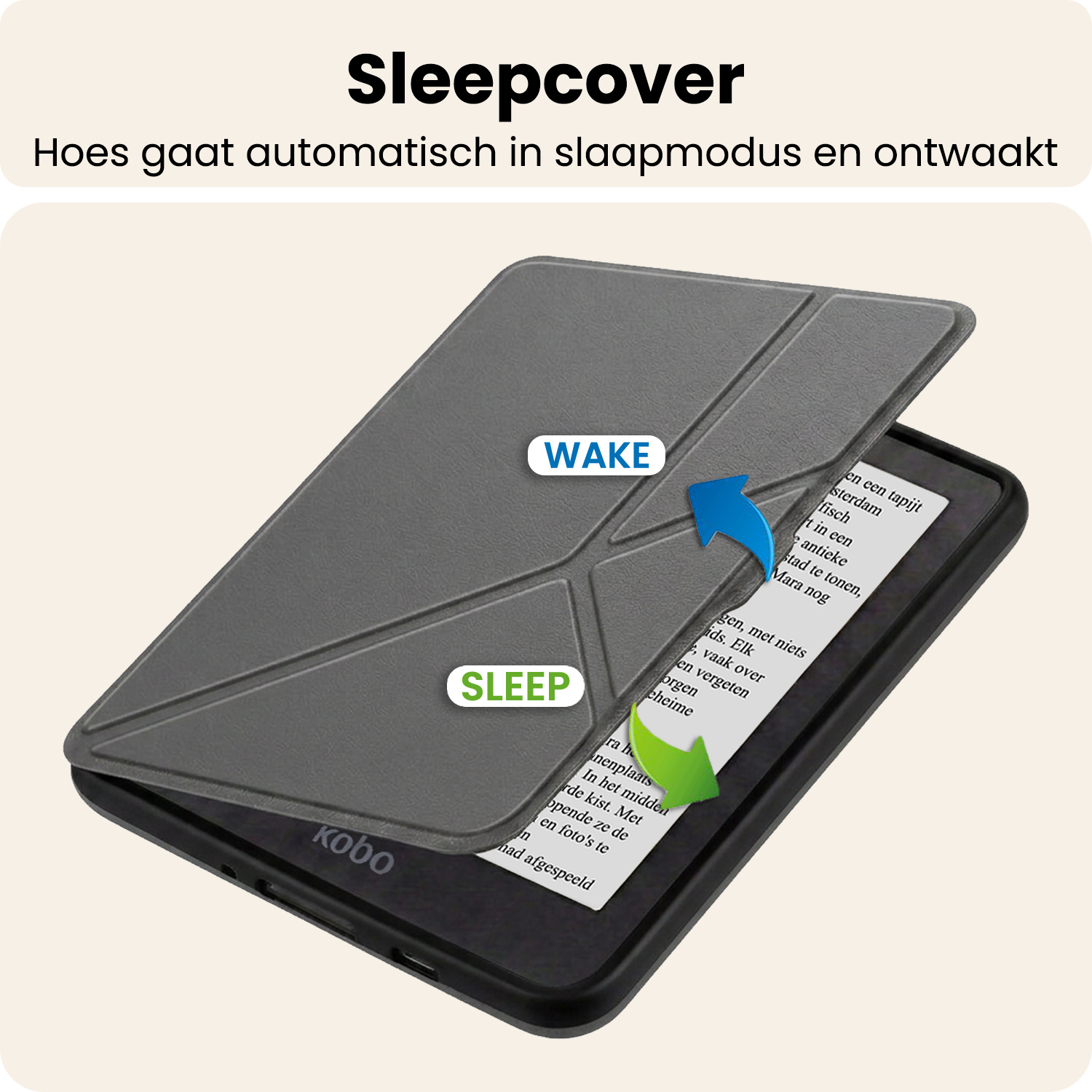 Nomfy Nomfy Kobo Nia Hoesje Trifold - Grijs