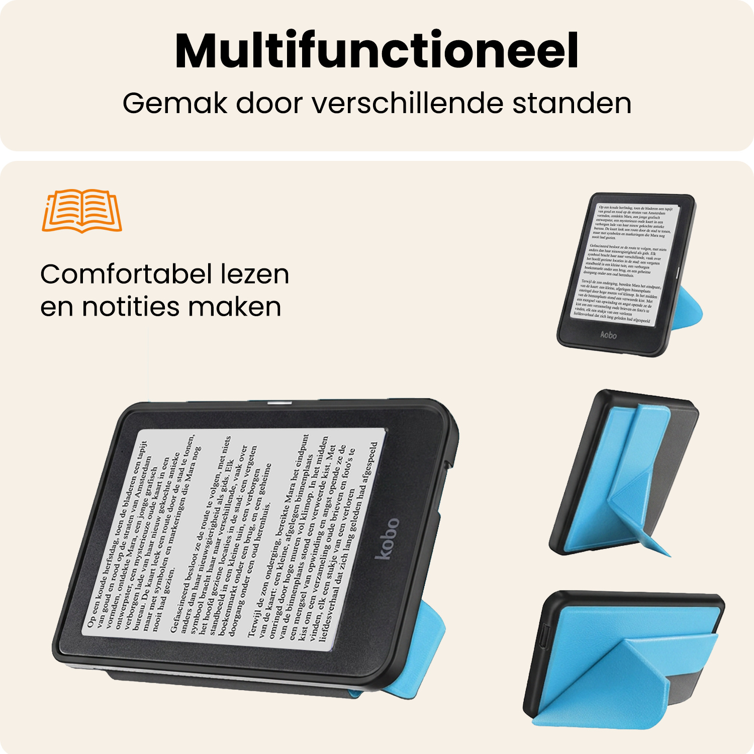 Nomfy Nomfy Kobo Nia Hoesje Trifold - Lichtblauw