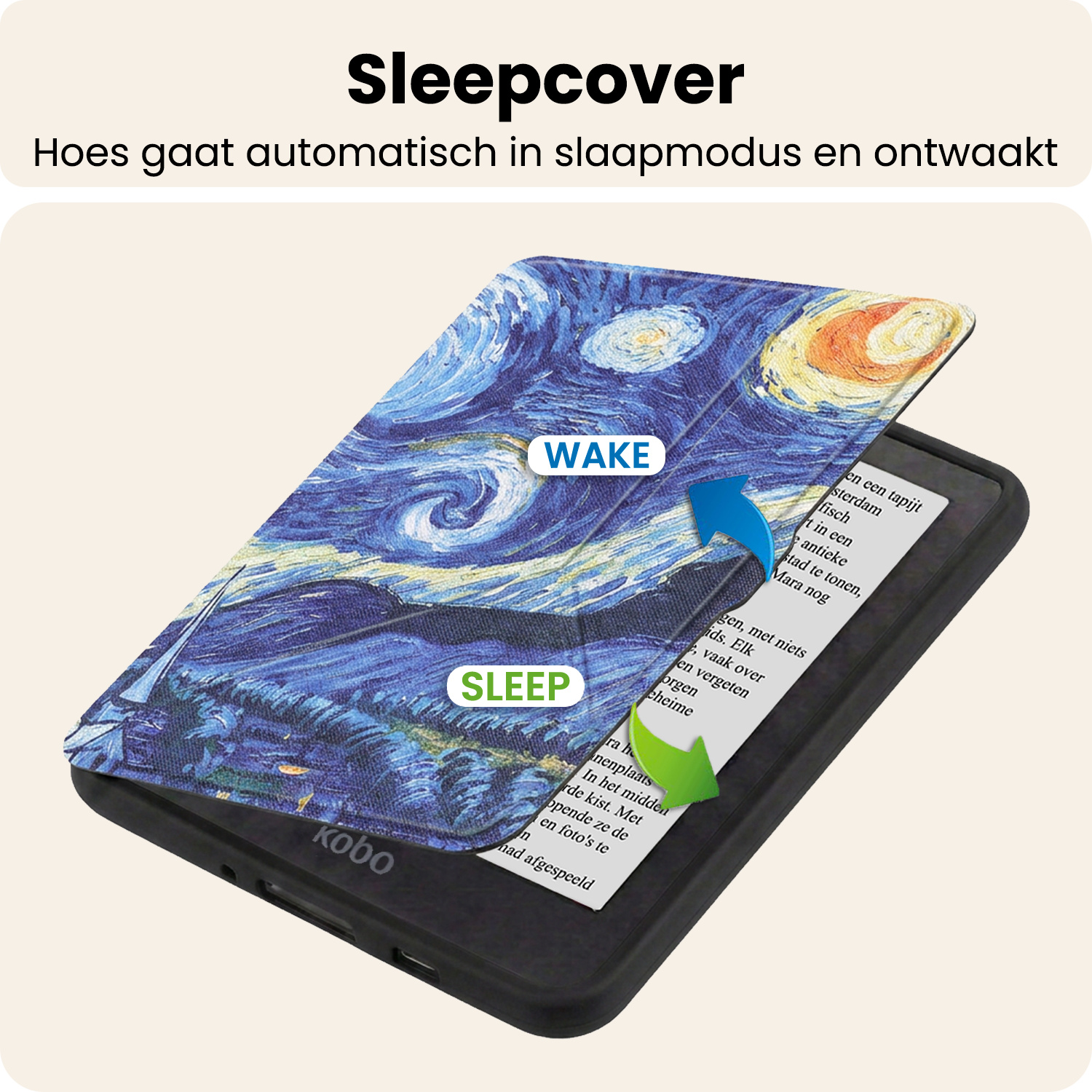 Nomfy Nomfy Kobo Nia Hoesje Trifold - Sterrenhemel
