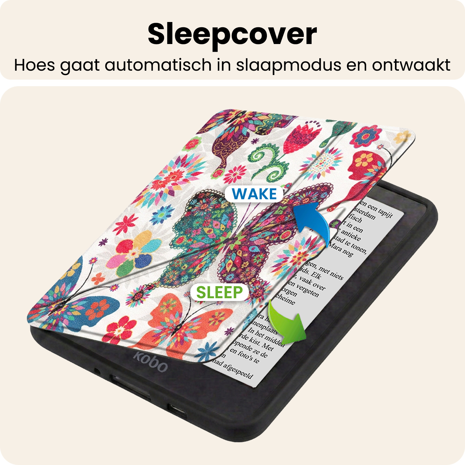 Nomfy Nomfy Kobo Nia Hoesje Trifold - Vlinder