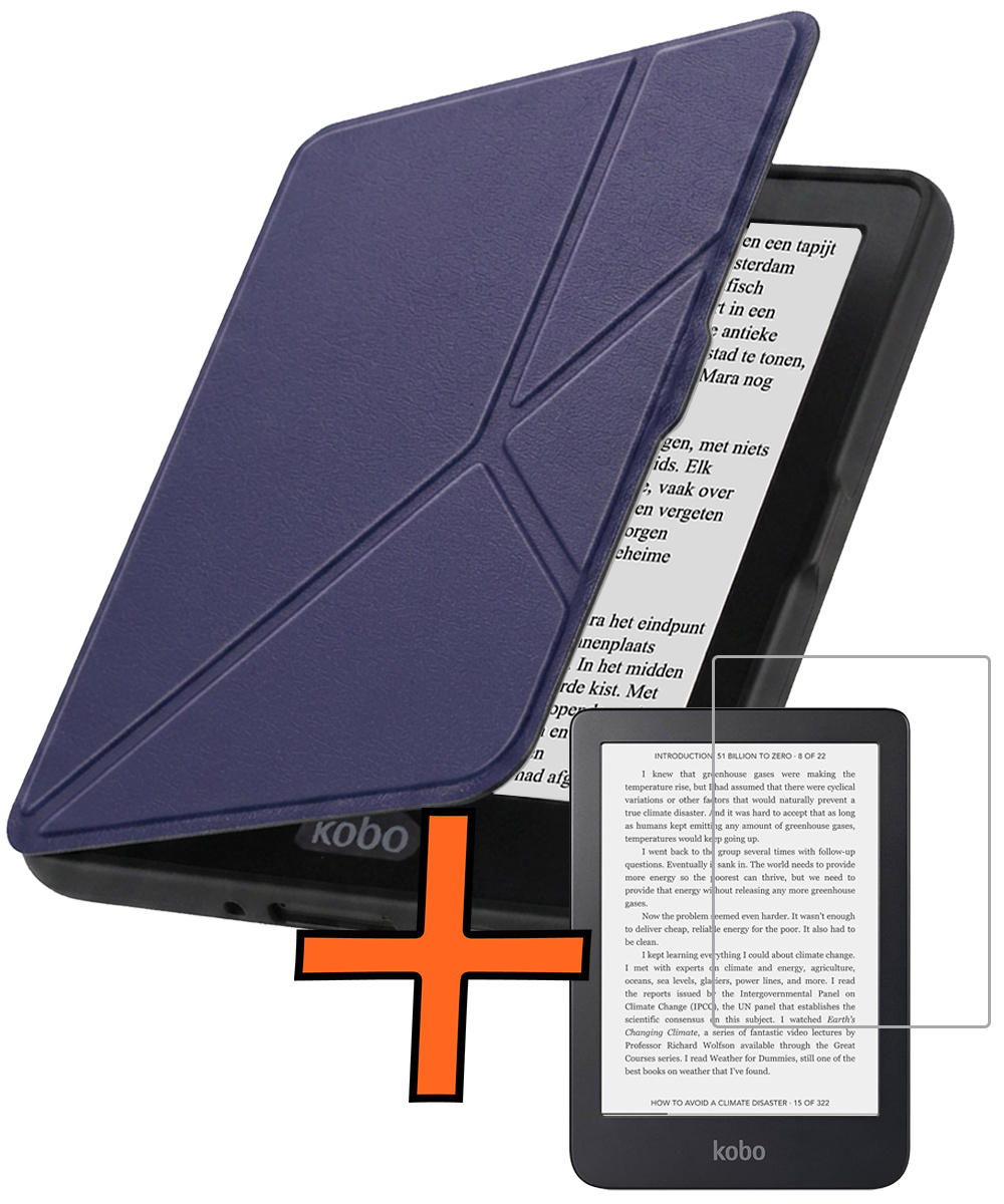 Nomfy Nomfy Kobo Nia Hoesje Trifold Met Screenprotector - Donkerblauw