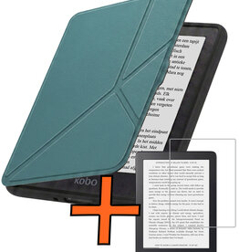 Nomfy Nomfy Kobo Nia Hoesje Trifold Met Screenprotector - Donkergroen