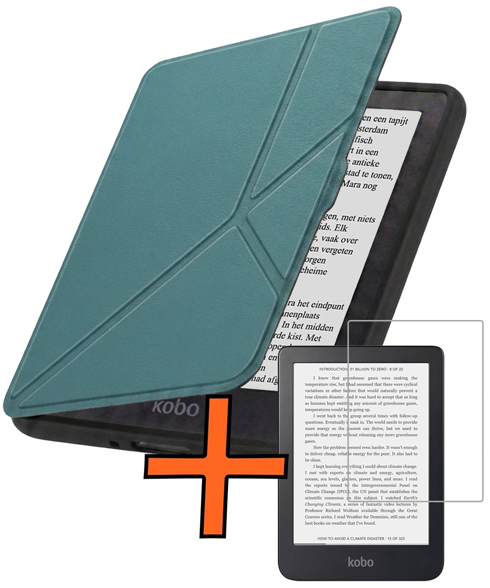 Nomfy Nomfy Kobo Nia Hoesje Trifold Met Screenprotector - Donkergroen