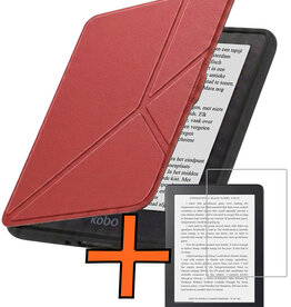 Nomfy Nomfy Kobo Nia Hoesje Trifold Met Screenprotector - Donkerrood