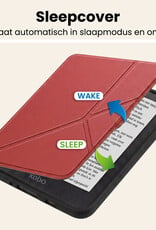 Nomfy Nomfy Kobo Nia Hoesje Trifold Met Screenprotector - Donkerrood