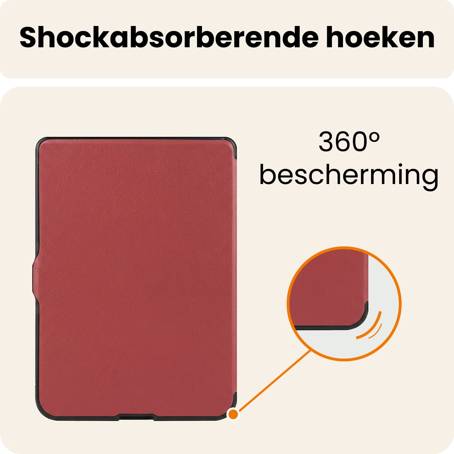 Nomfy Nomfy Kobo Nia Hoesje Trifold Met Screenprotector - Donkerrood