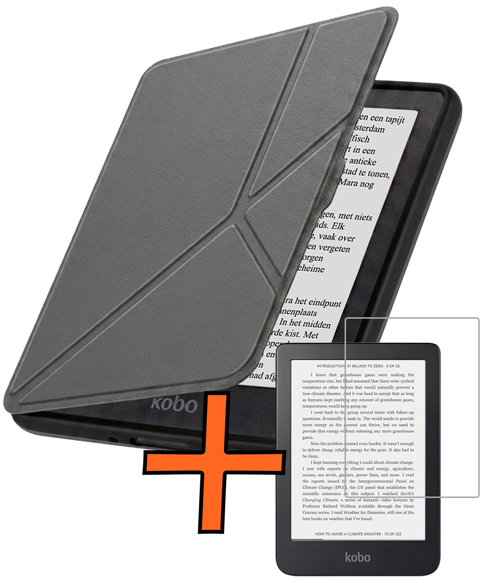 Nomfy Nomfy Kobo Nia Hoesje Trifold Met Screenprotector - Grijs