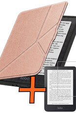 Nomfy Nomfy Kobo Nia Hoesje Trifold Met Screenprotector - Rose Goud