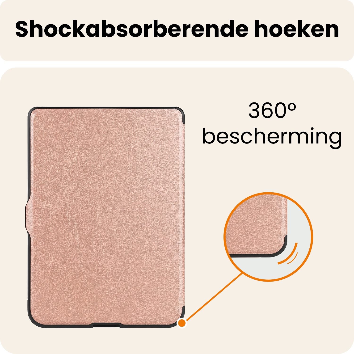 Nomfy Nomfy Kobo Nia Hoesje Trifold Met Screenprotector - Rose Goud
