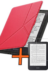 Nomfy Nomfy Kobo Nia Hoesje Trifold Met Screenprotector - Rood