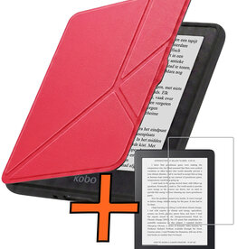 Nomfy Nomfy Kobo Nia Hoesje Trifold Met Screenprotector - Rood